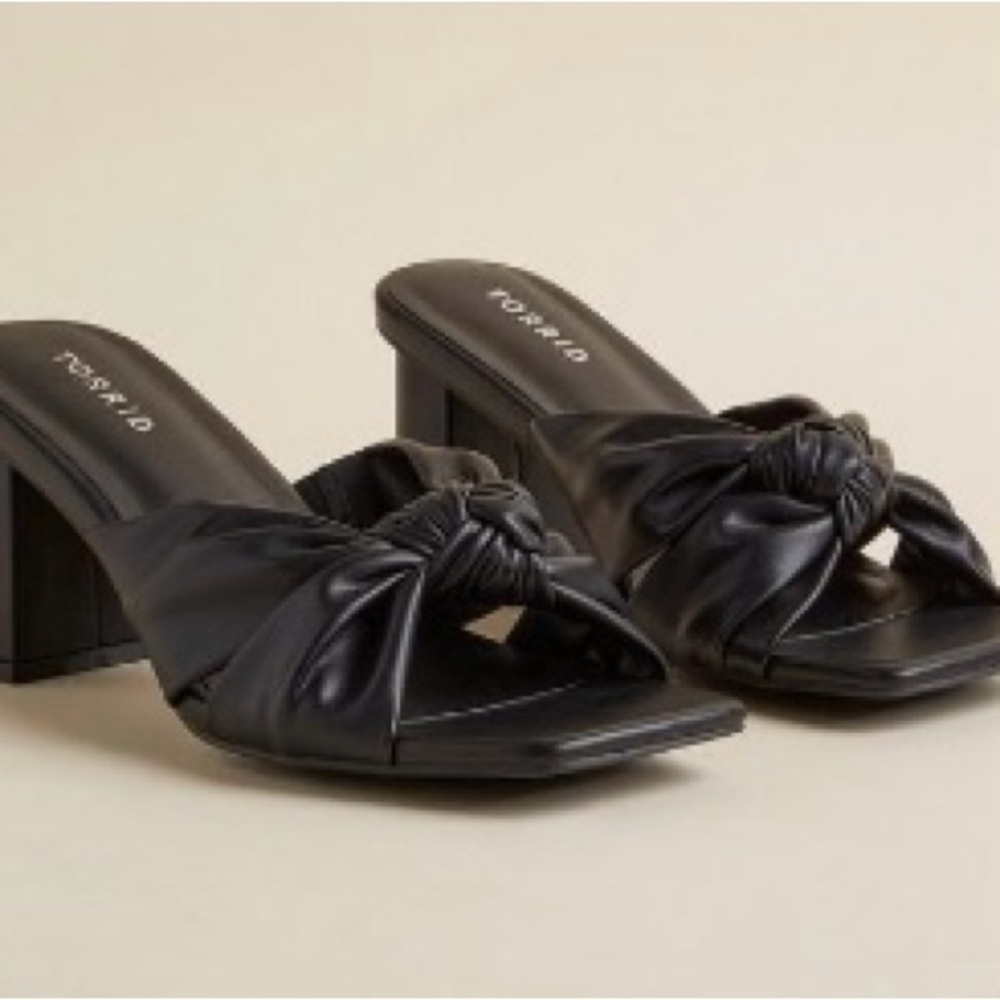 Torrid Black Elegant Block Heel Mules